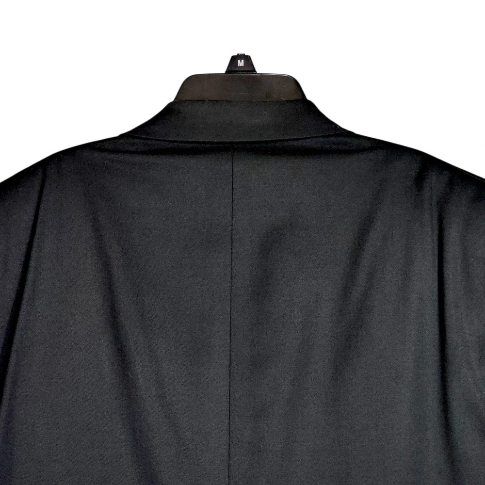 Vtg Hart Schaffner Marx Blazer 41R‎ Men Black Wool Gold Trumpeter Shiny USA